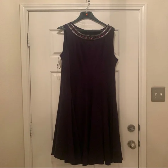 Purple Bejewled Flare Tail Dress - Picture 9 of 16
